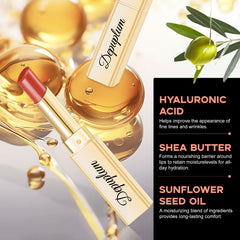 Depuplum barra de labios: aplicación suave con brillo sutil para acabado natural.