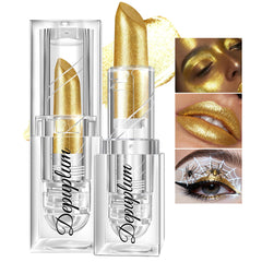 Depuplum Labial Oro Brillo Empaque: empaque elegante para un look dorado duradero.