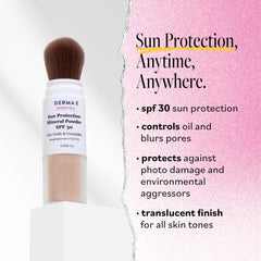 Derma E SPF 30 en polvo ofrece acabado mate y control del brillo en el rostro.