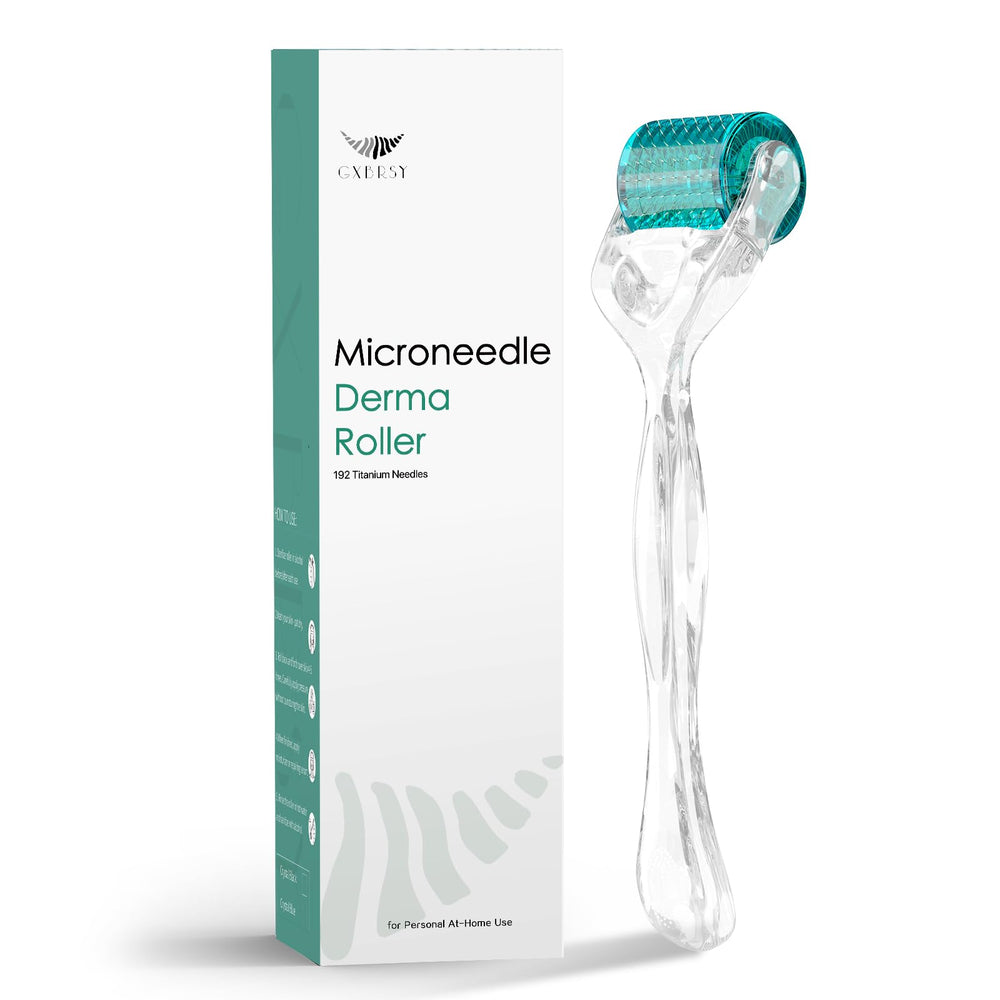 GXBRSY Derma Roller: primer plano de las 192 agujas de titanio para uso facial.