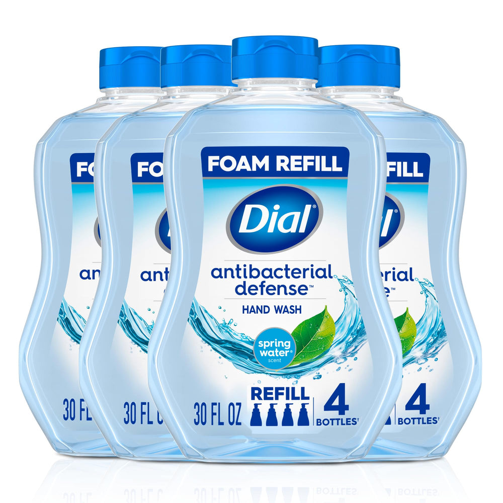 Dial Defensa antibacterial: jabón de manos en espuma, botella lista para uso diario.