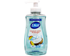 Dial jabón líquido coco mango, botella con aroma fresco para lavado diario.