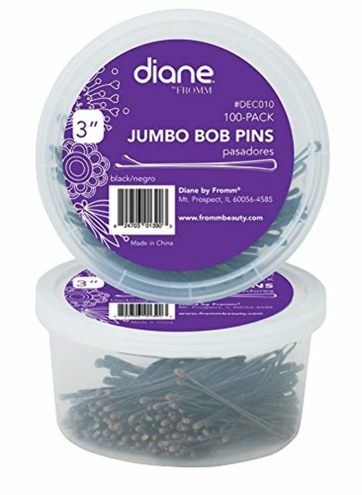 Diane Horquillas Extra Jumbo de 3 pulgadas en negro, ideal para fijar peinados con seguridad.