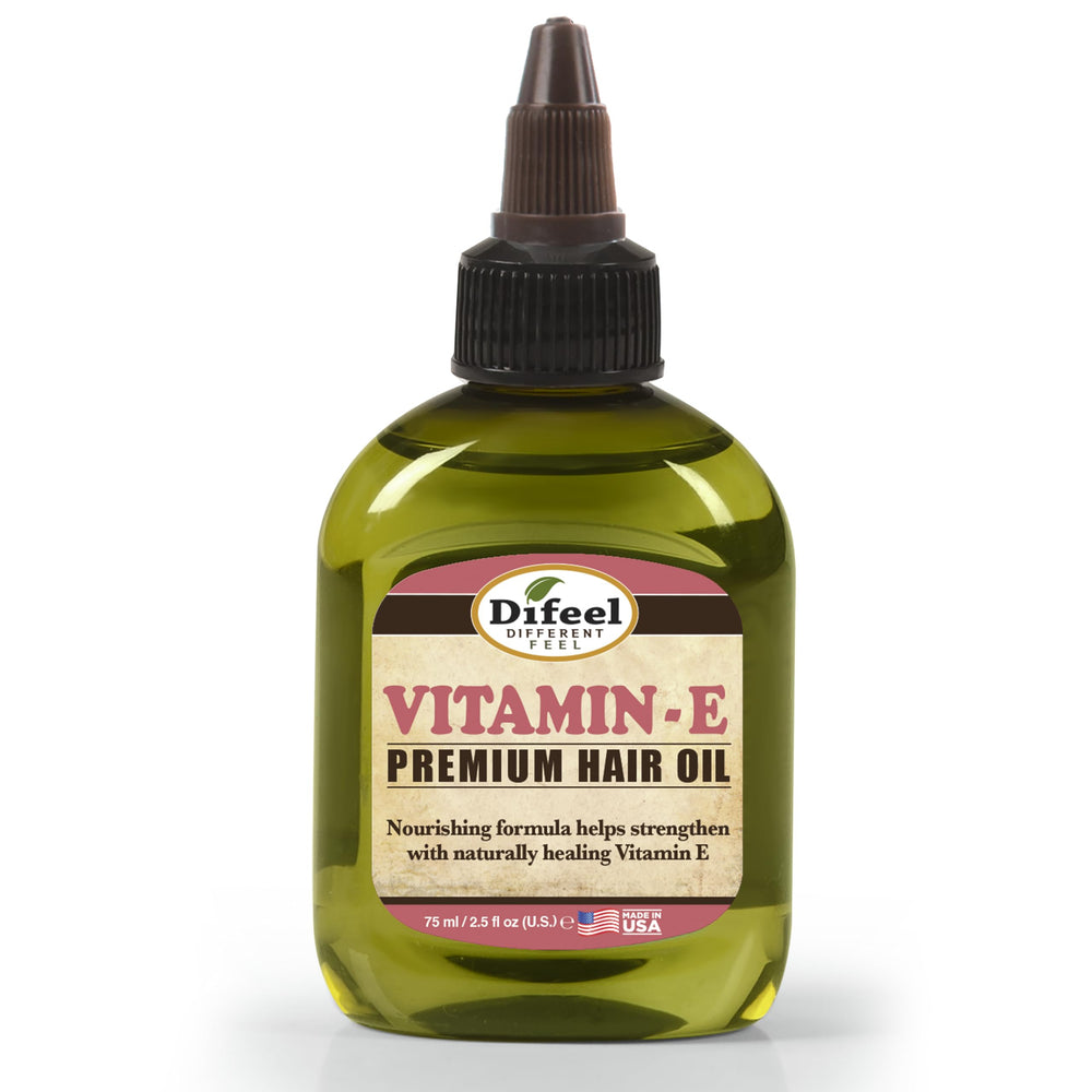 Difeel Vitamina E: aceite capilar en botella para nutrición diaria.