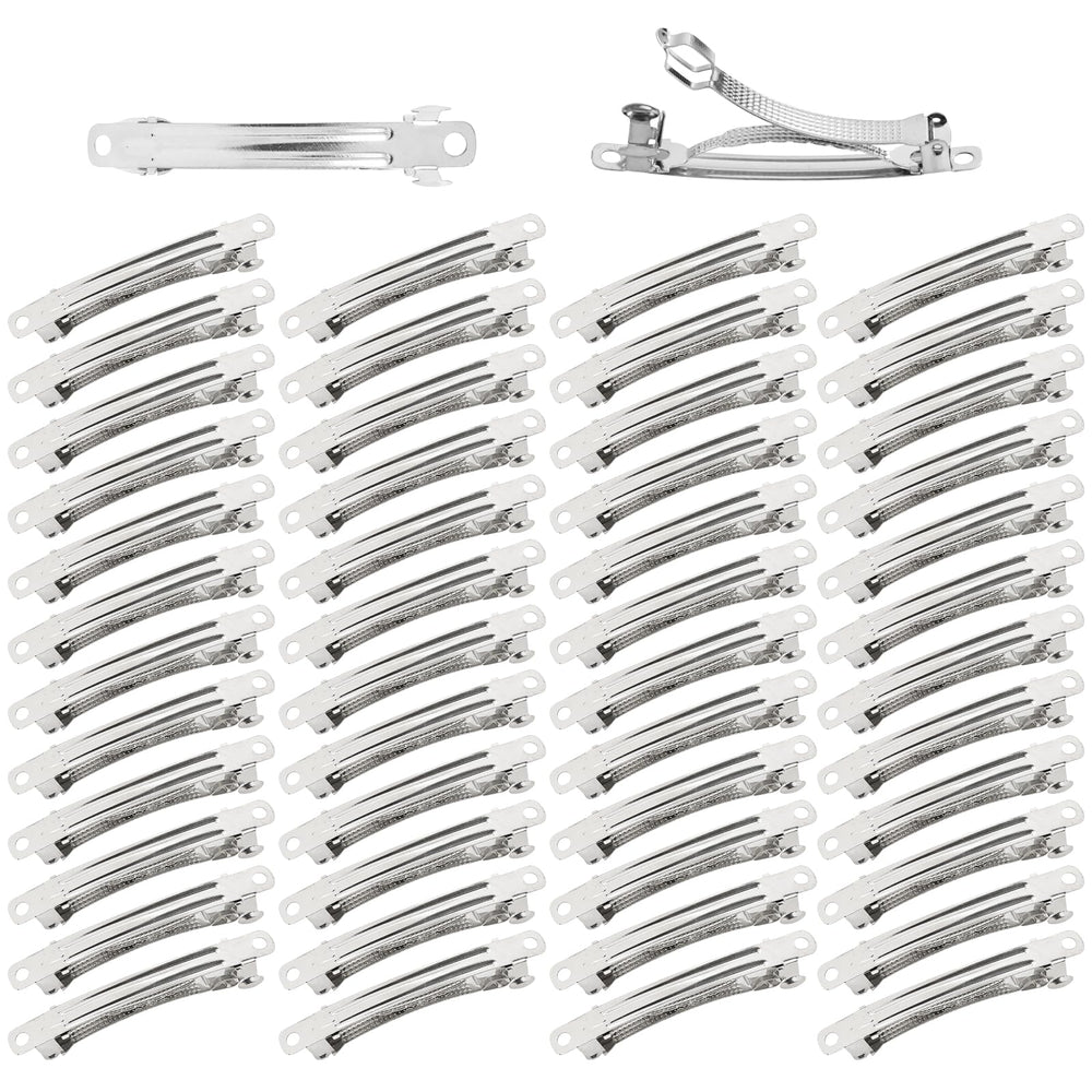 Dizila clip Frances metal plateado 6 cm, base perfecta para embellecer cabellos