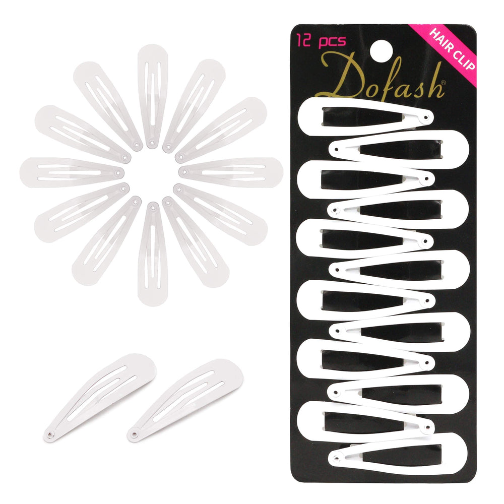Dofash clip blanco con cierre metalico para un agarre seguro.