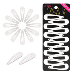 Dofash clip blanco con cierre metalico para un agarre seguro.