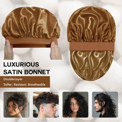 Doitory bonete de seda satinada para cabello natural rizado evita quiebres y mantiene la forma
