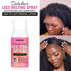 Dolahair spray fundente para encaje: retirada fácil con agua sin residuo pegajoso.