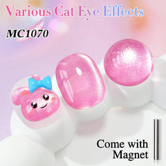 Double Rhythm efecto ojo de gato imantado rosa, ideal para diseños en casa.