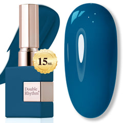 Double Rhythm Esmalte Gel Azul 15ml con brillo duradero para uñas