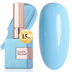 Double Rhythm esmalte gel azul claro 15 ml translúcido para uñas elegantes