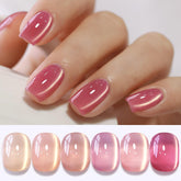 Double Rhythm esmalte gel efecto ojo de gato con seis colores para uñas brillantes