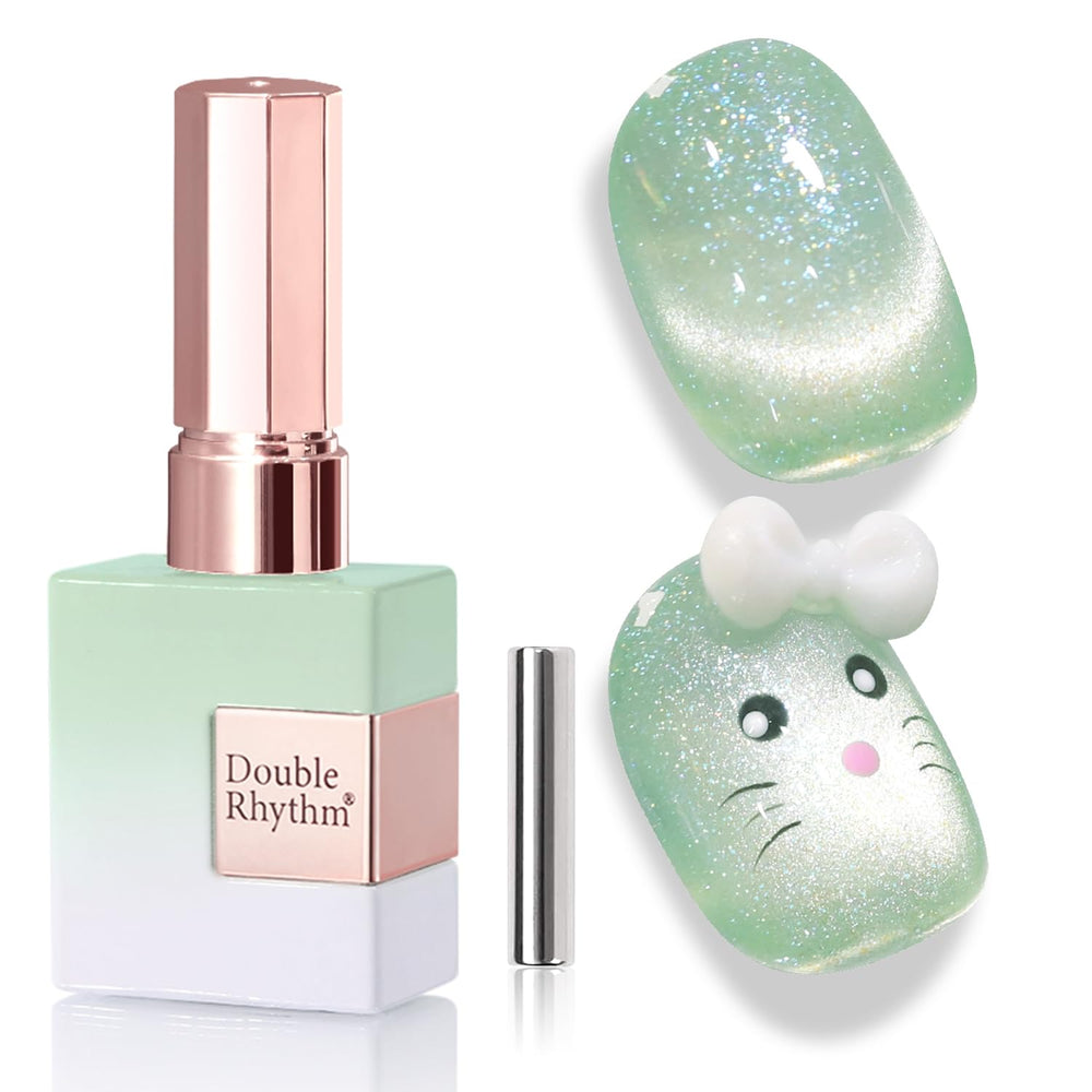 Double Rhythm, esmalte gel ojo de gato, acabado tridimensional, ideal para looks elegantes.