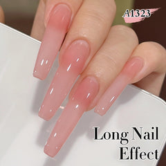 Uñas con gel Double Rhythm de alto brillo.