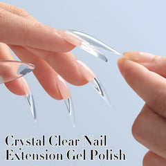 Gel claro de Double Rhythm, curado con UV/LED, brillo intenso y acabado liso.