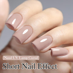 Gel polish Double Rhythm Milky Khaki para aplicación fácil y uñas lisas.
