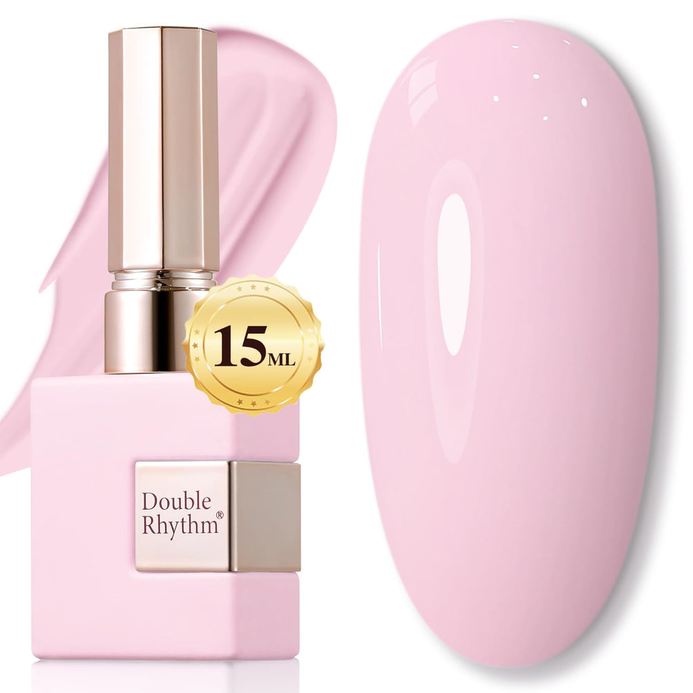 Double Rhythm rosa cremoso 15ml, tono suave para uñas elegantes.