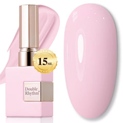 Double Rhythm rosa cremoso 15ml, tono suave para uñas elegantes.