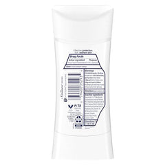 Dove Advanced Care Beauty Finish Stick applied underarm for smooth protection.