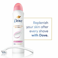 Dove Advanced Care secado rápido al aplicar en la axila
