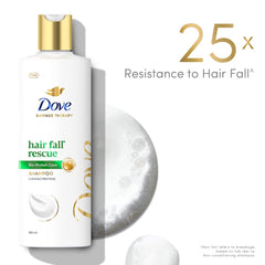Dove Champú Rescate Caída del Cabello, aplicación suave para cuero cabelludo.
