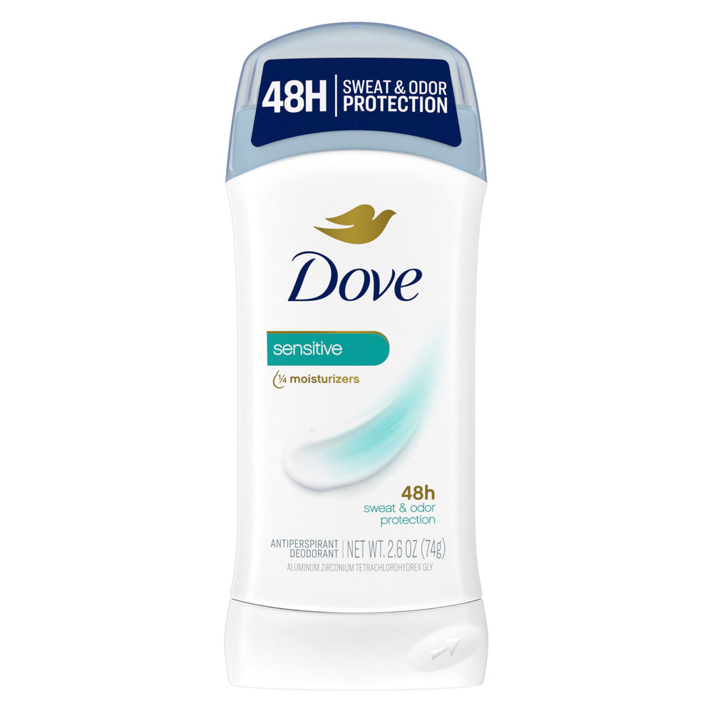 Dove Desodorante Invisible Solid para piel sensible, aplicación suave y rápida