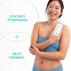 Dove Glycolic Serum Wash, textura cremosa, exfoliación suave de la piel.