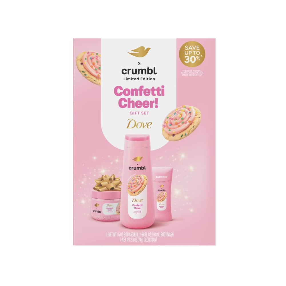 Dove Jabon Corporal Confetti Cake con aroma dulce para la piel suave.