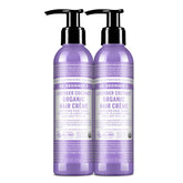 Dr. Bronner's Crema Capilar Orgánica Lavanda Coco, envase de 6oz para cabello suave.