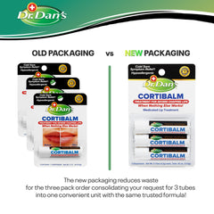 Tubo de Dr. Dan's Cortibalm facilita aplicación precisa y limpia.