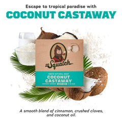 Dr. Squatch Fresh Falls bar highlighting revitalizing scent for an energized wash.