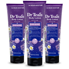 Dr Teal's Sleep Body Lotion muestra la botella, ideal para la rutina nocturna suave.
