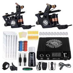 Dragonhawk Kit Tradicional Pro: dos máquinas de tatuaje para líneas y sombreados de forma estable.