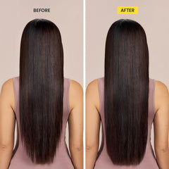 Drybar Liquid Glass: aplicación del serum en el cabello para suavidad sin pesadez.