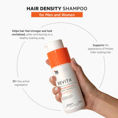 Revita Champú: espuma cremosa para lavado diario y cabello ligero.