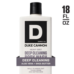 Duke Cannon Heavy Grit fórmula industrial, limpieza intensa sin resecar la piel.