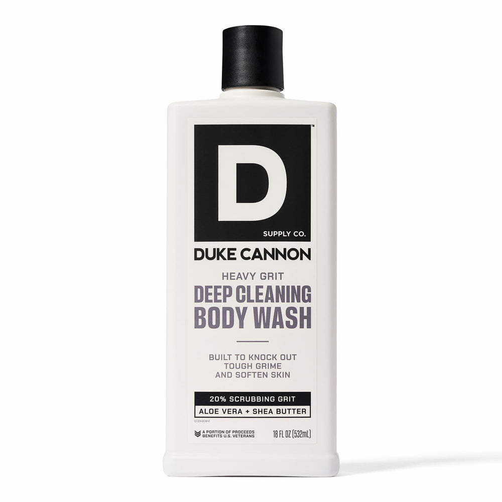 Duke Cannon Heavy Grit gel de ducha, limpieza profunda tras el trabajo diario.