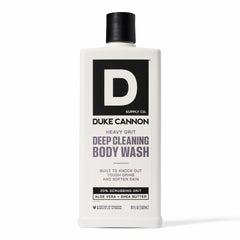 Duke Cannon Heavy Grit gel de ducha, limpieza profunda tras el trabajo diario.