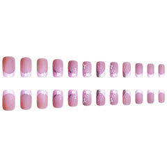 DZPGUONIZ uñas rosadas neutras con líneas elegantes para cualquier ocasión