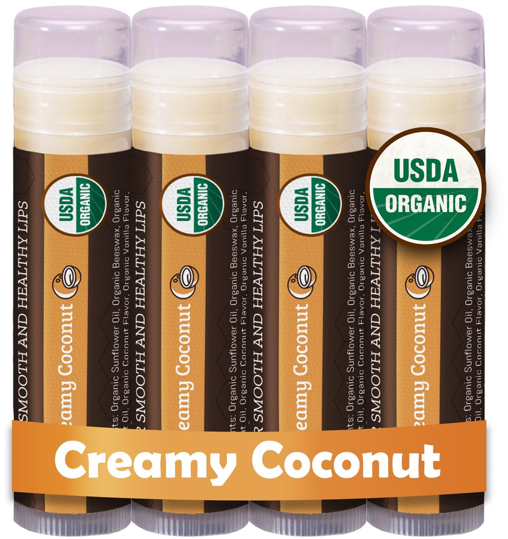 Earth's Daughter bálsamo labial USDA 4-pack coco cremoso para labios secos