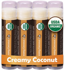 Earth's Daughter bálsamo labial USDA 4-pack coco cremoso para labios secos