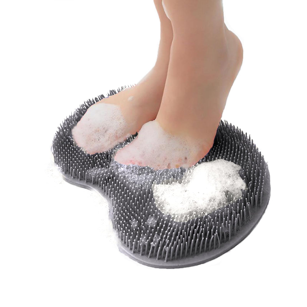 Alfombrilla exfoliante Easkite para ducha montada, masajea pies y espalda.