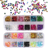 EBANKU confeti estelar brillante, 24 colores para decorar uñas.