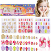 EBANKU uñas postizas infantiles, 72 piezas, estilo variado para juego creativo en casa
