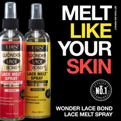 EBIN NEW YORK Wonder Lace Bond Melt Spray, control mega hold todo el día para seguridad del peinado.