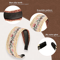 EBOOT diadema bohemia bordada amarillo, añade brillo suave a tu conjunto.