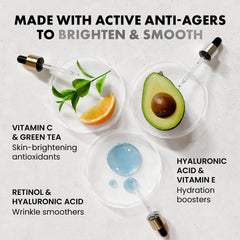 Eclat Skincare Retinol, cuentagotas, ayuda a suavizar líneas finas.