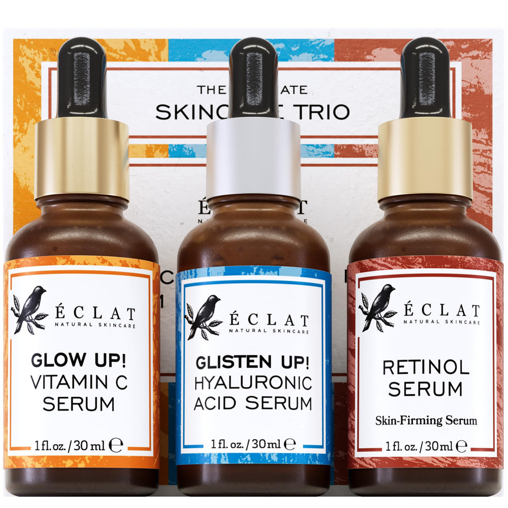 Eclat Skincare Vitamina C, botella luminosa, mejora la luminosidad de la piel.
