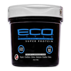 Eco Style gel de estilo con super proteína para brillo y fijación duradera.
